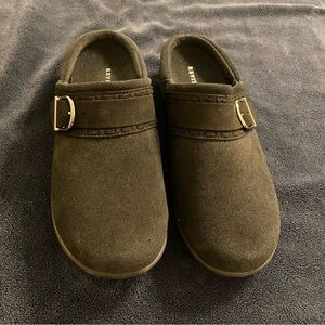 Revitalign Black Suede Slip-On Shoes with Buckle